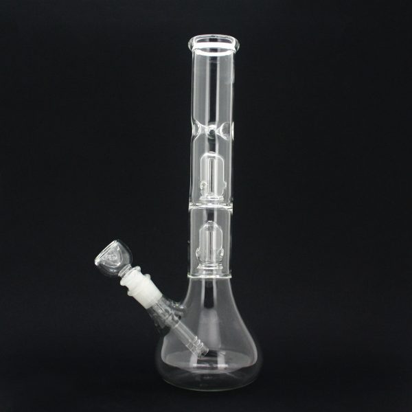 Classic glass in glass water pipe with two perc percolators for wholesale