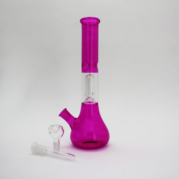 Colored Glass in Glass Water Pipe Bong with Shower Head Perc and Ice Catcher for Wholesale