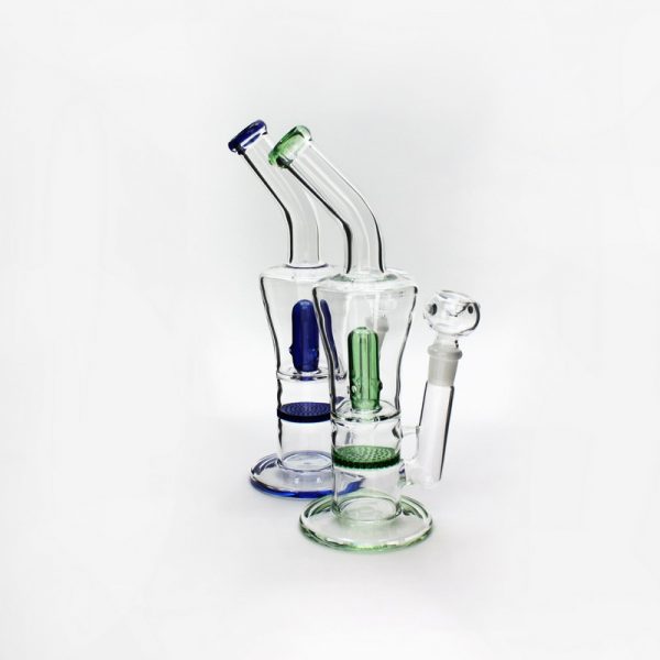 Bent V Double Perc Water Pipe Iai Corporation Wholesale Glass Pipes And Smoking Accessories
